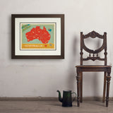Australia: Explore Down Under Map - Art Print, 18x24 / Deluxe / Brown