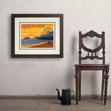 Santa Monica Pier: Sunset - Art Print, 18x24 / Deluxe / Brown