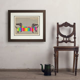 Mod Rainbow Dogs - Art Print, 18x24 / Deluxe / Brown