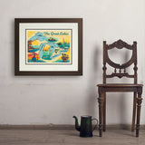 Great Lakes: Horizontal Map - Art Print, 18x24 / Deluxe / Brown