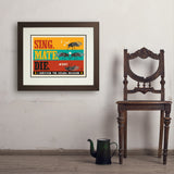 Cicada Invasion: Sing. Mate. Die. (Horizontal) - Art Print, 18x24 / Deluxe / Brown