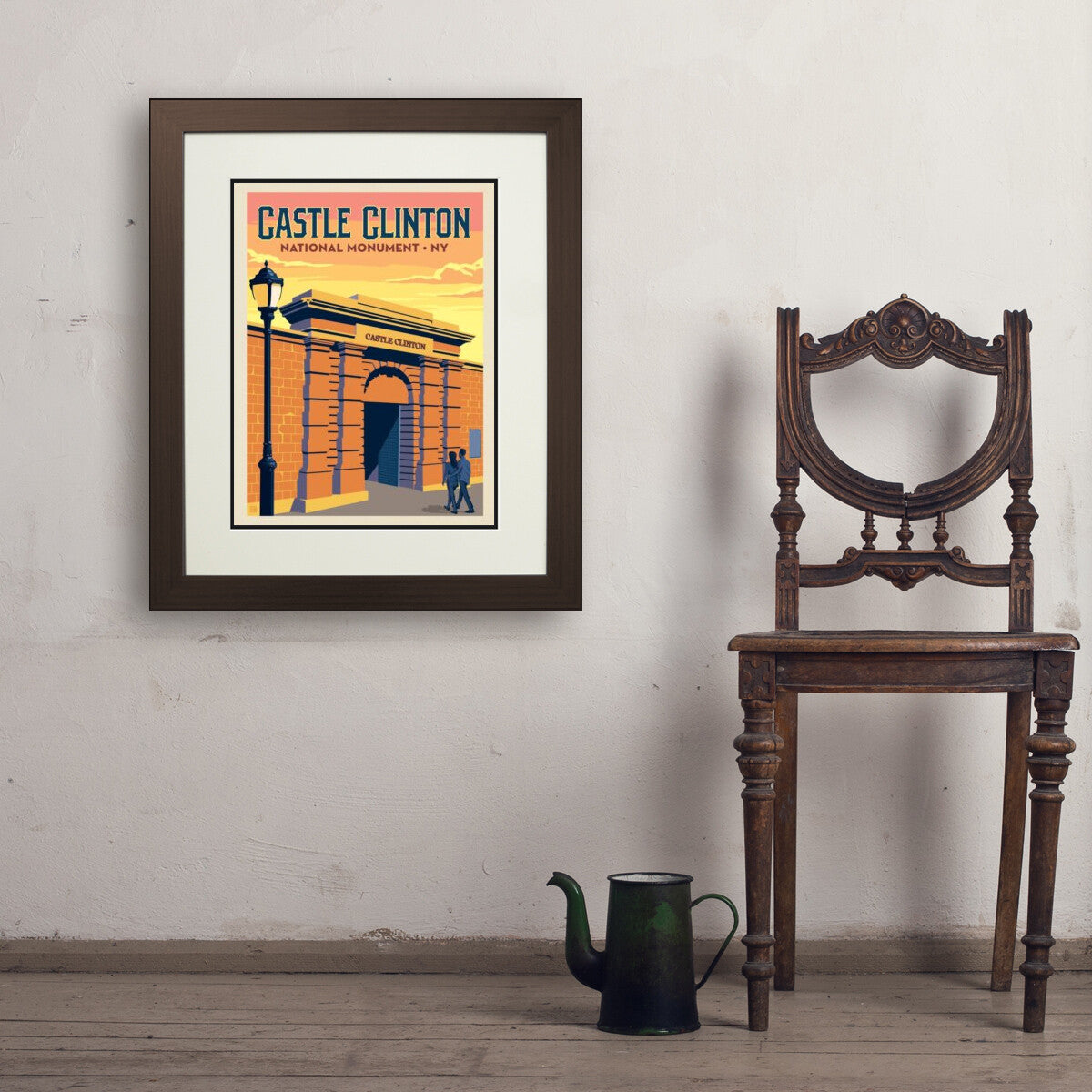 castle-clinton-national-monument-ny - 18x24 / Deluxe / Brown / Env