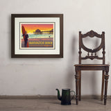 Huntington Beach, California - Art Print, 18x24 / Deluxe / Brown