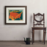 2024 Total Solar Eclipse Map - Art Print, 18x24 / Deluxe / Brown