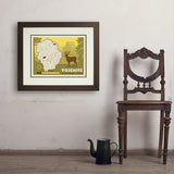 Map of Yosemite National Park - Art Print, 18x24 / Deluxe / Brown