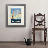 Classic Ski Design: Spend The Day Skiing!  - Art Print, 18x24 / Deluxe / Gray