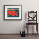250th Anniversary USA: Commemorative Map - Art Print, 18x24 / Deluxe / Gray