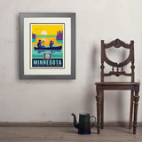 Minnesota State Pride (Old Flag) - Art Print, 18x24 / Deluxe / Gray
