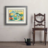 Great Lakes: Horizontal Map - Art Print, 18x24 / Deluxe / Gray