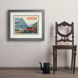 Glacier National Park: Going To The Sun Road (Horizontal) - Art Print, 18x24 / Deluxe / Gray