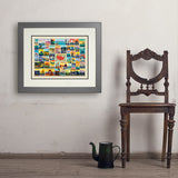 50-State Collage (Horizontal) - Art Print, 18x24 / Deluxe / Gray