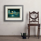 Nashville Riverfront Skyline at Night - Art Print, 18x24 / Deluxe / Gray
