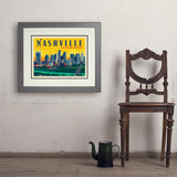 Nashville Sunset Skyline (Horizontal) - Art Print, 18x24 / Deluxe / Gray