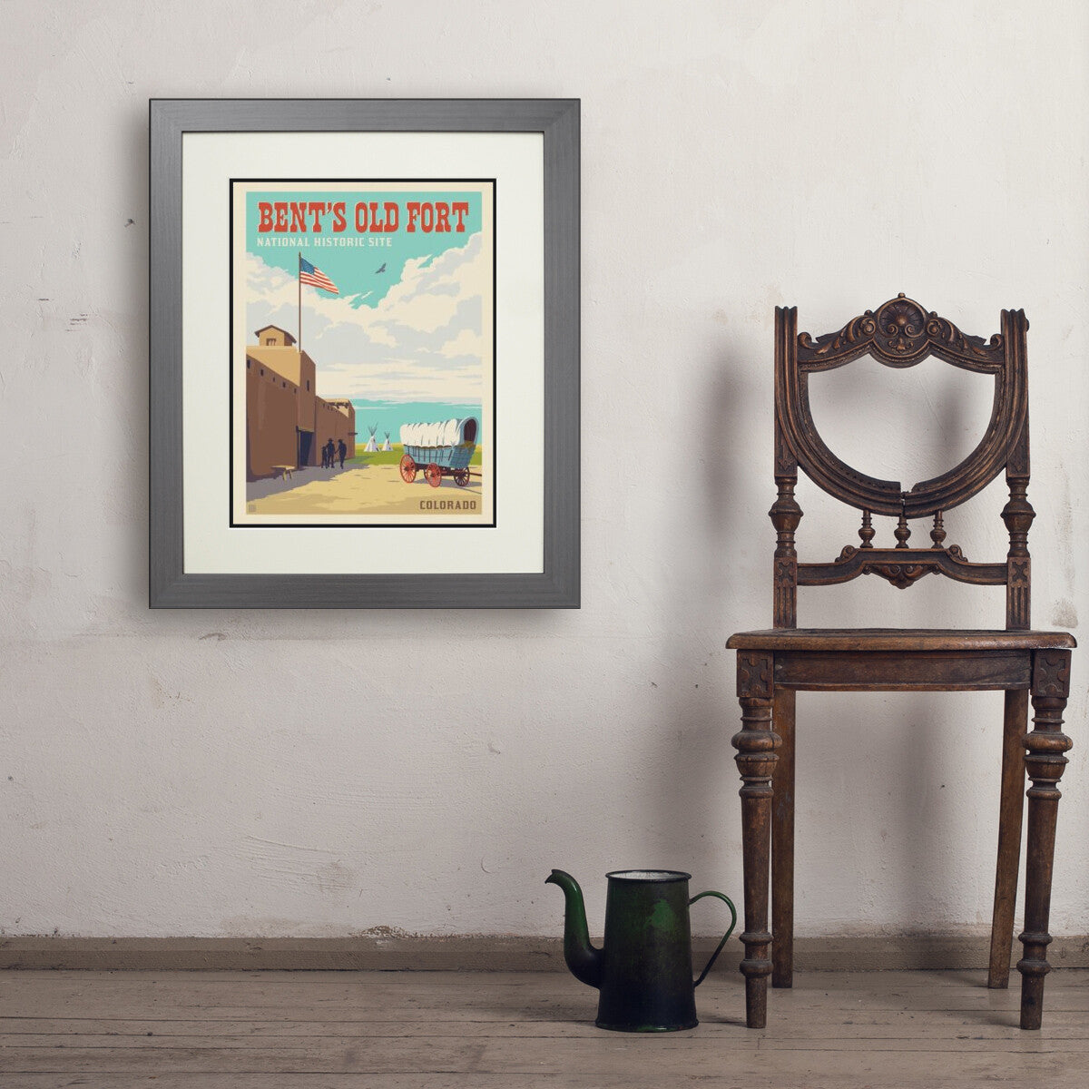 bents-old-fort-national-historic-site-co - 18x24 / Deluxe / Gray / Env