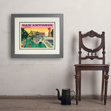 San Antonio, TX: River Walk (Horizontal) - Art Print, 18x24 / Deluxe / Gray