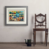 Mythical Creatures From Around The World Collage - Art Print, 18x24 / Deluxe / Gray