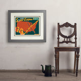 2024 Total Solar Eclipse Map - Art Print, 18x24 / Deluxe / Gray