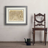 Illustrated Map of Nashville - Art Print, 18x24 / Deluxe / Gray