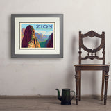 Zion National Park: Ascent To Angels Landing (Horizontal) - Art Print, 18x24 / Deluxe / Gray