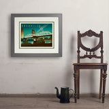 Nashville Skyline: Pedestrian Bridge, Horizontal - Art Print, 18x24 / Deluxe / Gray