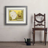 Map of Yosemite National Park - Art Print, 18x24 / Deluxe / Gray