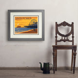 Santa Monica Pier: Sunset - Art Print, 18x24 / Deluxe / Gray