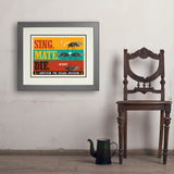 Cicada Invasion: Sing. Mate. Die. (Horizontal) - Art Print, 18x24 / Deluxe / Gray