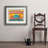 Nashville Landmarks (Horizontal) - Art Print, 18x24 / Deluxe / Gray