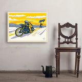 Salt Flat Motorcycle Racer - Art Print, 24x32