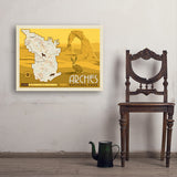 Map of Arches National Park - Art Print, 24x32