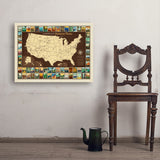63 National Parks: Map Of USA - Art Print, 24x32