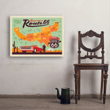 100th Anniversary Of Route 66 (Map) - Art Print, 24x32