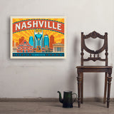 Nashville Landmarks (Horizontal) - Art Print, 24x32
