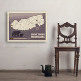 Map of Great Smoky Mtns National Park - Art Print, 24x32