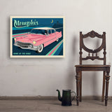 Memphis, TN: Pink Caddy (Horizontal) - Art Print, 24x32
