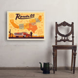 Route 66 Map - Art Print, 24x32
