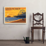 Santa Monica Pier: Sunset - Art Print, 24x32
