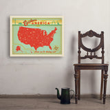 Map of the USA Print - Art Print, 24x32