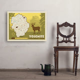 Map of Yosemite National Park - Art Print, 24x32