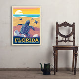 Florida: Sea Turtle Hatchling Habitats - Art Print, 24x32