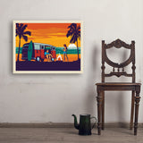 West Coast Surf Van - Art Print, 24x32