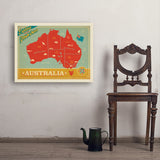 Australia: Explore Down Under Map - Art Print, 24x32