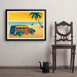 Woody On The Beach - Art Print, 24x32 / Simple / Black
