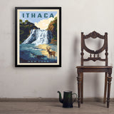 Ithaca, New York - Art Print, 24x32 / Simple / Black
