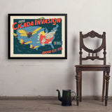 2024 Cicada Invasion Map - Art Print, 24x32 / Simple / Black
