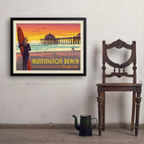 Huntington Beach, California - Art Print, 24x32 / Simple / Black