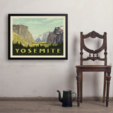 Yosemite National Park: Yosemite Valley (Horizontal) - Art Print, 24x32 / Simple / Black