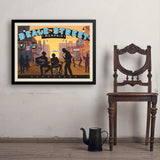 Memphis, TN: Beale Street Sunset - Art Print, 24x32 / Simple / Black