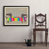 Mod Rainbow Dogs - Art Print, 24x32 / Simple / Black