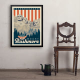 250th Anniversary USA: Mount Rushmore - Art Print, 24x32 / Simple / Black